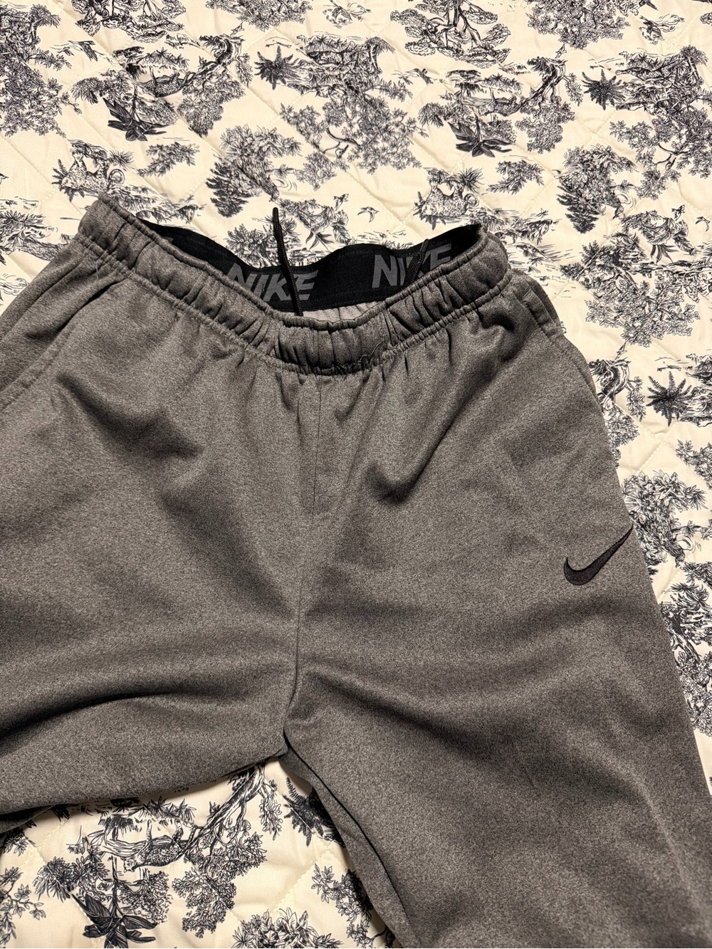 Nike Grey Jogger Sweatpants with Black Swoosh